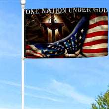 Fyon One Nation Under God. Christian Cross American Flag  41132 Indoor and outdoor banner