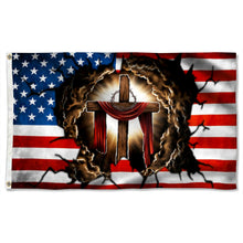 Fyon One Nation Under God. Christian Cross American Flag  41301   Indoor and outdoor banner