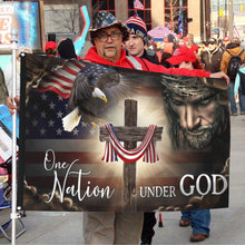 Fyon One Nation Under God. Christian Cross American Flag  41302 Indoor and outdoor banner