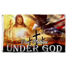 Fyon One Nation Under God, Christian Cross, American Eagle Flag  41136 Indoor and outdoor banner