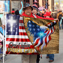 Fyon One Nation Under God, We The People, Christian Cross American Eagle Flag 41134 Indoor and outdoor banner