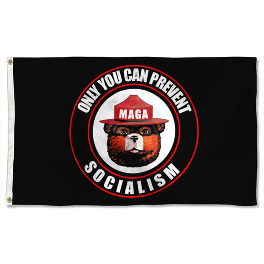Fyon Only You Can Prevent Socialism Flag Smoky Bear Flag Banner