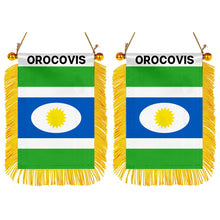 Orocovis, Puerto Rico Flag  Mini Car Rearview Mirror Flag Banner - 2PC