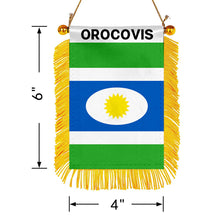 Orocovis, Puerto Rico Flag  Mini Car Rearview Mirror Flag Banner - 2PC