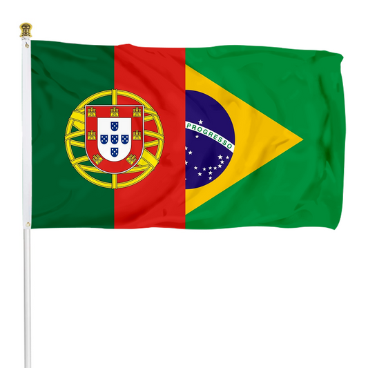 Fyon Overlapped Portugal and Brazil Flag Indoor and outdoor banner 33012