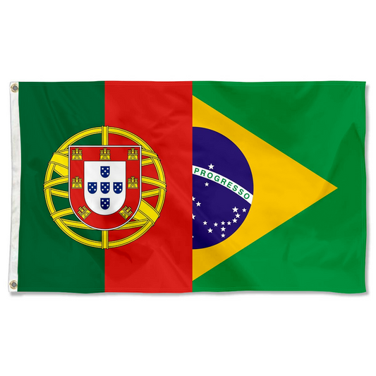Fyon Overlapped Portugal and Brazil Flag Indoor and outdoor banner 33012