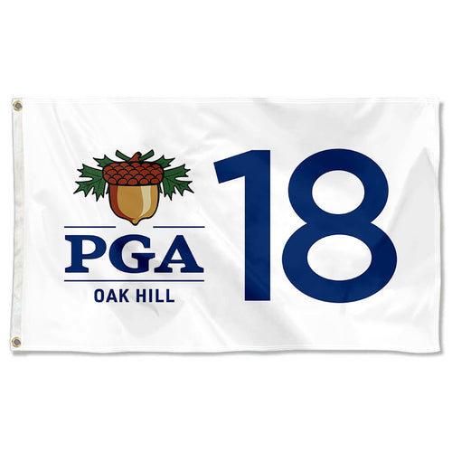 Fyon PGA OAK HILL Golf Flag White  Indoor and outdoor banner