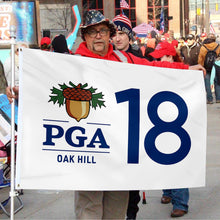 Fyon PGA OAK HILL Golf Flag White  Indoor and outdoor banner