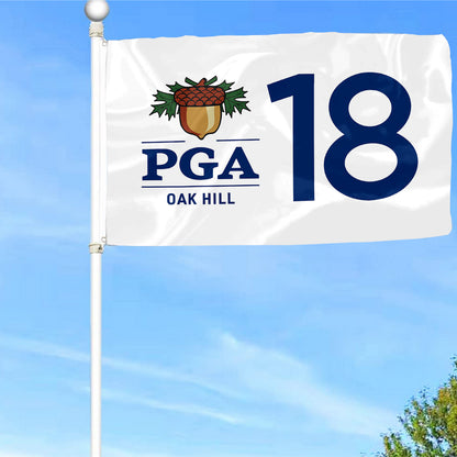 Fyon PGA OAK HILL Golf Flag White  Indoor and outdoor banner
