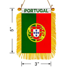 Portugal Mini Car Rearview Mirror Flag Banner - 2PC