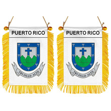 Puerto Rico Trujillo Alto Mini Car Rearview Mirror Flag Banner - 2PC