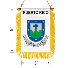 Puerto Rico Trujillo Alto Mini Car Rearview Mirror Flag Banner - 2PC