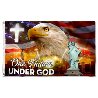 Fyon Patriot Eagle Independence Day 4th of July One Nation Under God Flag 41710 Indoor and outdoor banner