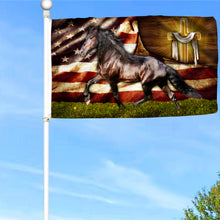 Fyon Patriotic Faith Horse American Flag 41749   Indoor and outdoor banner