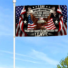 Fyon Patriotic I Say Merry Christmas God Bless America Flag  41345 Indoor and outdoor banner