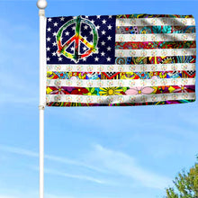 Fyon Peace Sign Hippie American Flag 41578 Indoor and Outdoor Banner