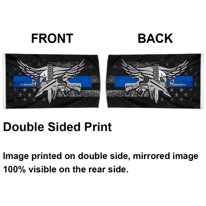 Fyon Police Swat Thin Blue Line Decal Flag Indoor and outdoor banner 2240808