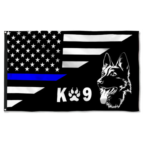 Fyon Police Thin Blue Line Police Dog K9 German Shepherd Flag 41425 Indoor and outdoor banner