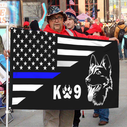 Fyon Police Thin Blue Line Police Dog K9 German Shepherd Flag 41425 Indoor and outdoor banner