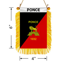 Ponce, Puerto Rico Flag Mini Car Rearview Mirror Flag Banner - 2PC