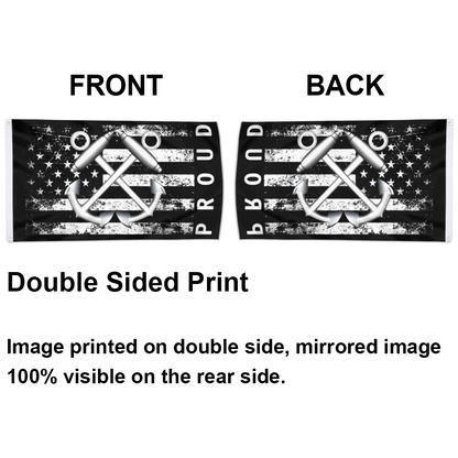 Fyon Proud American Flag with US Navy Boatswain's Mate Flag Indoor and outdoor banner 2240811