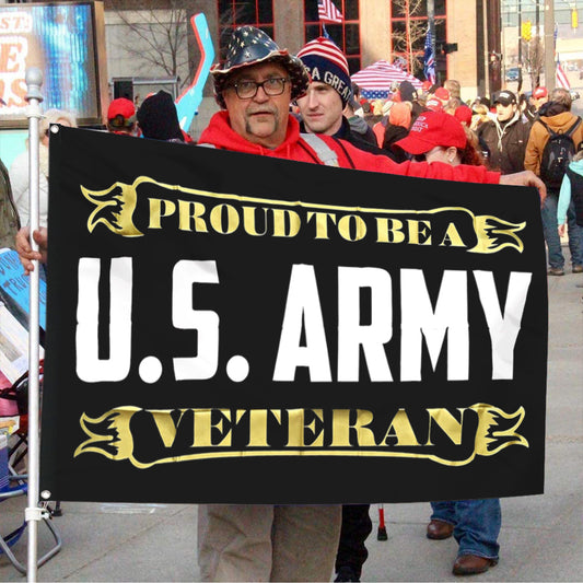 Fyon Proud to be U.S. Army Veteran Flag Indoor and outdoor banner