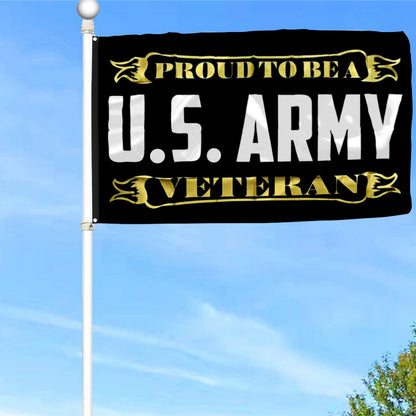 Fyon Proud to be U.S. Army Veteran Flag Indoor and outdoor banner