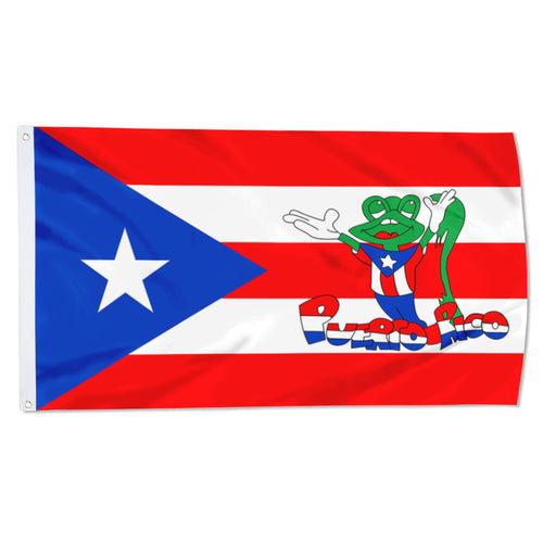 Fyon Custom Puerto Rico Frog Flag Banner