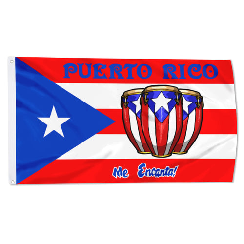 Fyon Custom The Puerto Eico with 3 Congos Flag Banner