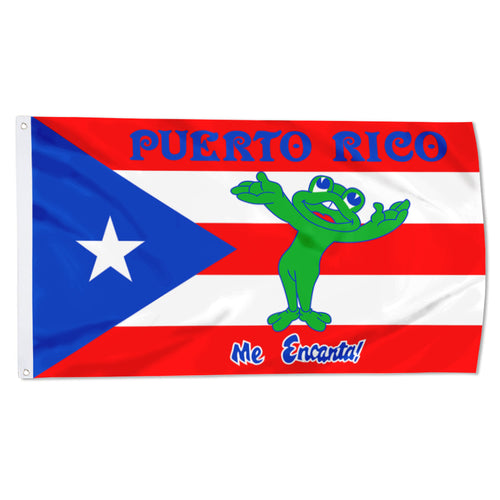 Fyon Custom Puerto Rico Frog Me Encanta Flag Banner