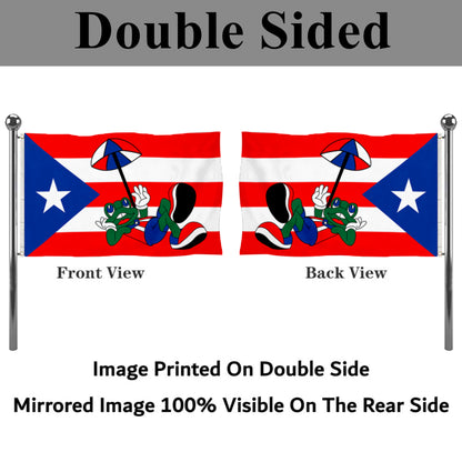 Fyon Custom Puerto Rico Frog & Umbrella Flag Banner
