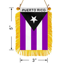 Puerto Rico Pride Mini Car Rearview Mirror Flag Banner - 2PC