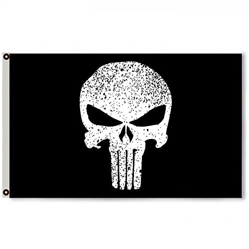 Fyon Punisher Skull Flag Banner Black