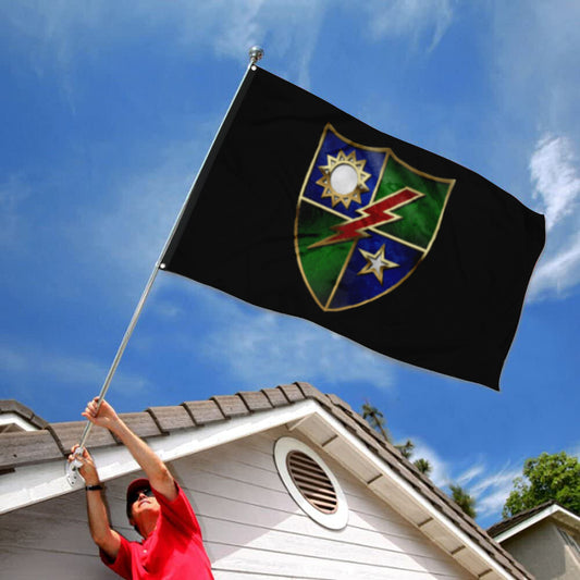 Fyon Ranger Regiment Crest Black Flag Indoor and outdoor banner