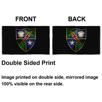 Fyon Ranger Regiment Crest Black Flag Indoor and outdoor banner