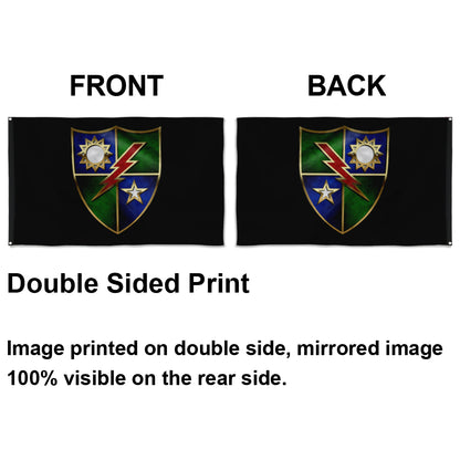 Fyon Ranger Regiment Crest Black Flag Indoor and outdoor banner