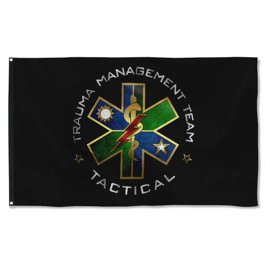 Fyon Ranger Regiment Trauma Management Team Black Flag Indoor and outdoor banner
