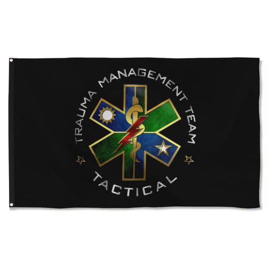 Fyon Ranger Regiment Trauma Management Team Black Flag Indoor and outdoor banner