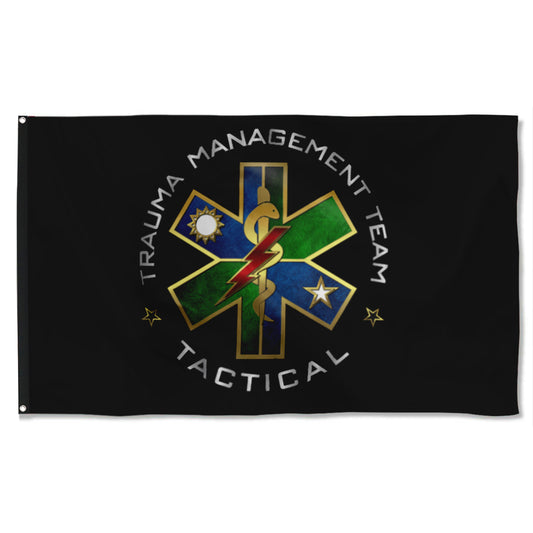 Fyon Ranger Regiment Trauma Management Team Black Flag Indoor and outdoor banner