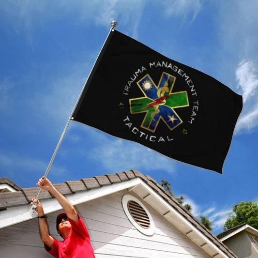 Fyon Ranger Regiment Trauma Management Team Black Flag Indoor and outdoor banner