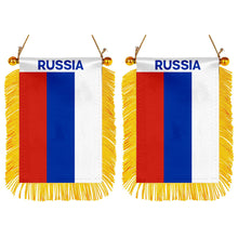 Russia Mini Car Rearview Mirror Flag Banner - 2PC