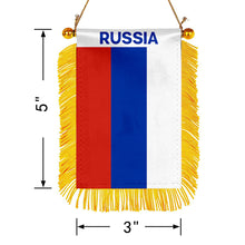 Russia Mini Car Rearview Mirror Flag Banner - 2PC