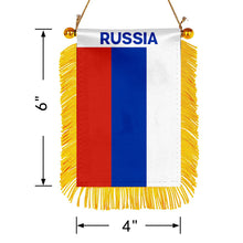 Russia Mini Car Rearview Mirror Flag Banner - 2PC