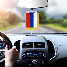 Russia Mini Car Rearview Mirror Flag Banner - 2PC