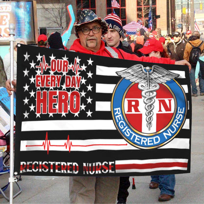 Fyon Registered Nurse Our Every Day Hero Flag 41811  Indoor and outdoor banner