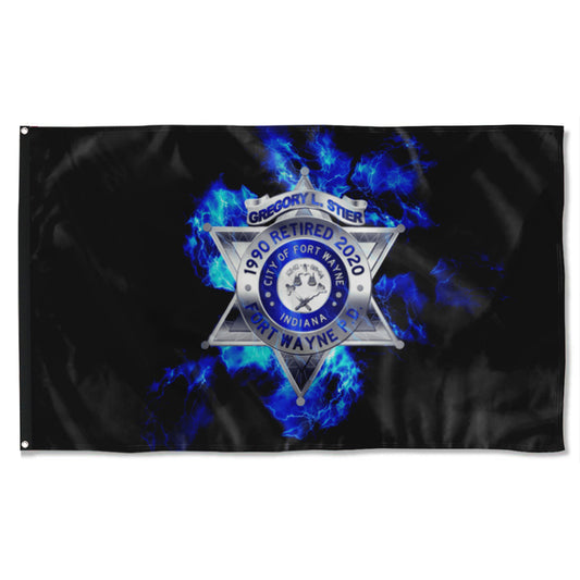 Fyon Retired Fort Wayne Police Flag Indoor and outdoor banner
