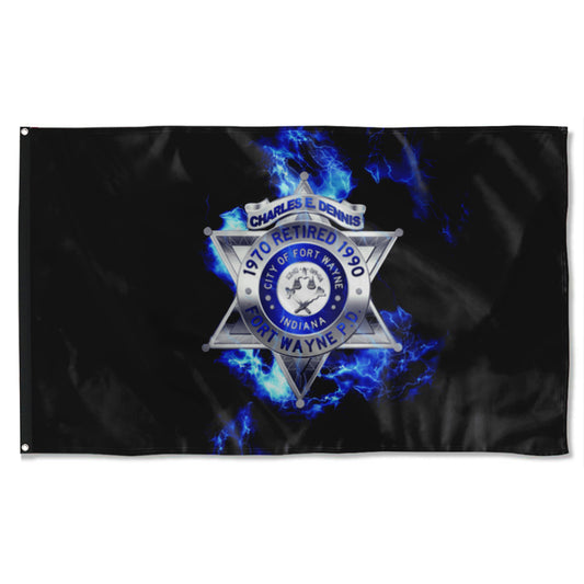 Fyon Retired Fort Wayne Police Flag No.2  Indoor and outdoor banner