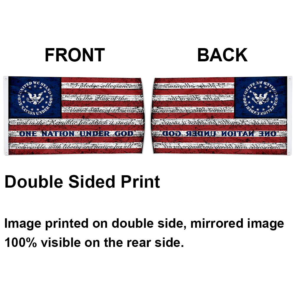 Fyon Retro Stripe One Nation Under God Home United We Stand Distressed American banner