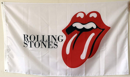 Fyon Rolling Stones Flag Banner White Band Music Jagger Richards Rock and ROLL