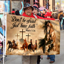 Fyon Running Horse Christian Don’t Be Afraid Just Have Faith Flag 41773  Indoor and outdoor banner